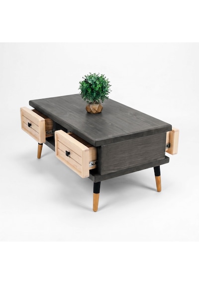 Mobenta Stria Brew: Modern Doğal Masif Orta Sehpa, 4 Çekmeceli - 110x60 An-bz Antrasit-krem Mobenta Stria Brew: Modern Doğal Masif Orta Sehpa, 4 Çekmeceli - 110x60 An-bz Antrasit-krem