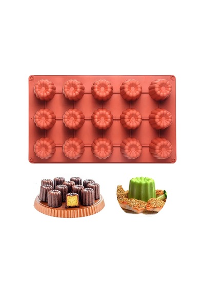 Kek, Pasta, Muffin, Sabun Ve Mum Kalıbı Silikon Tepsi Kalıp Kırmızı