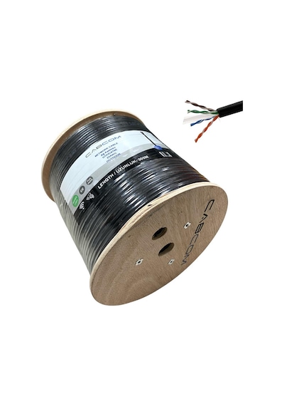 Cabcom Cat6 Utp-lzsh 23awg Dış Ortam Outdoor Kablo 305mt Siyah 305 Metre