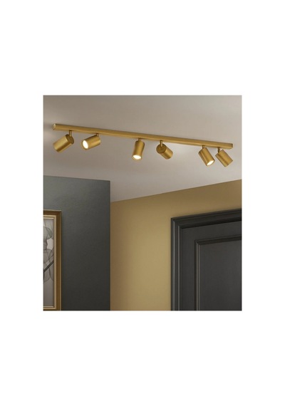 6 Lı Gu10 Led Tavan Spot Mat Altın Gold Eskitme Kaplama Hareketli Os Ram Tasarruflu Led Ampül Dahil Siyah