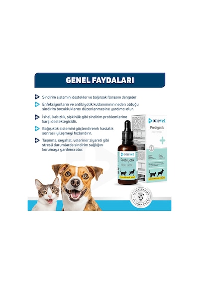 Onevet Kedi ve Köpekler İçin Sindirim Sistemi Destekleyici Prebiyotik Damla 50 Ml