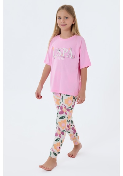 U.s. Polo Assn. 2503 %100 Pamuk Cepli Kız Çocuk Pijama Takım Pembe