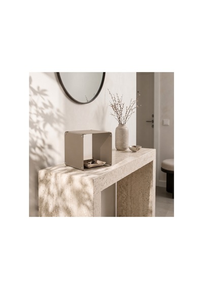 Node Modüler Metal Masaüstü Organizer Çok Amaçlı Düzenleyici Tekli Modül 16x16 Cm Bej - 943943374 Bej
