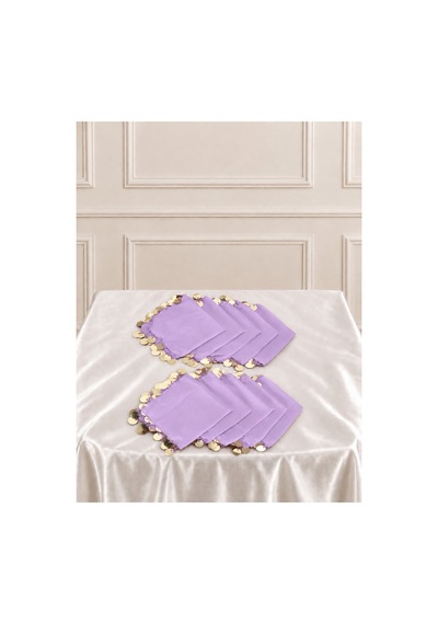 Lila Gold Pullu Şifon Halay Mendili ,kına Mendili, Gelin Mendili ,bride Düğün Kına Nişan Sünnet 5 Adet Pembe - 921789452
