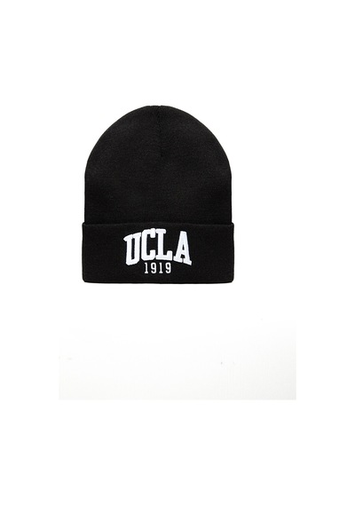 Ucla Lanıta Siyah Bere Nakışlı - Unisex Bere Siyah