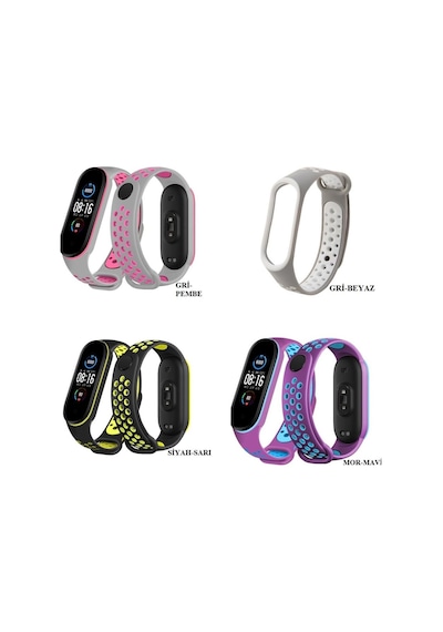 Xiaomi Mi Band 5 / 6 Kordon Nike Spor Delikli Kordon