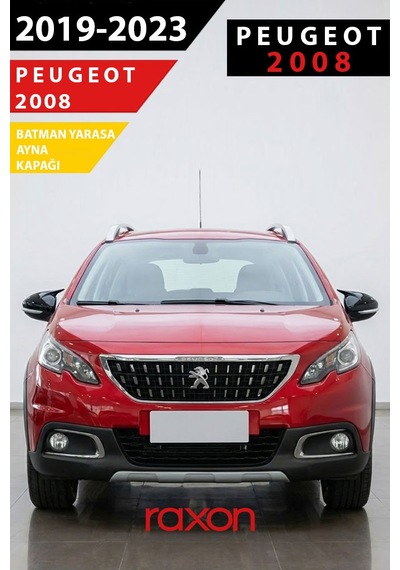 Peugeot 2008 2019 2023 Batman & Yarasa Ayna Kapağı Parlak Piano Black Sport