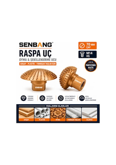 Senbang 70 Mm M14 Raspalama Diski Ahşap Oyma Diski Tungsten Karbür Oyma Ve Şekillendirme Ucu Avuç Taşlama Makinesi İçin