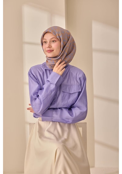 Silk Home Aura Eşarp 140005-20 Vizon, Mavi Lila, Turuncu