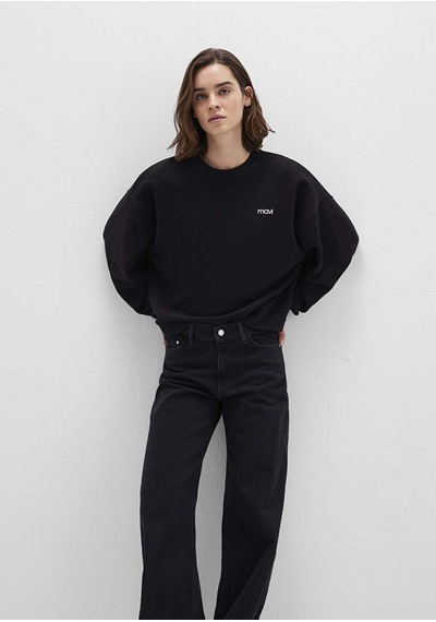 Mavi Yuvarlak Yaka Logo Siyah Kadın Sweatshirt M1s10490-900 SiYAH