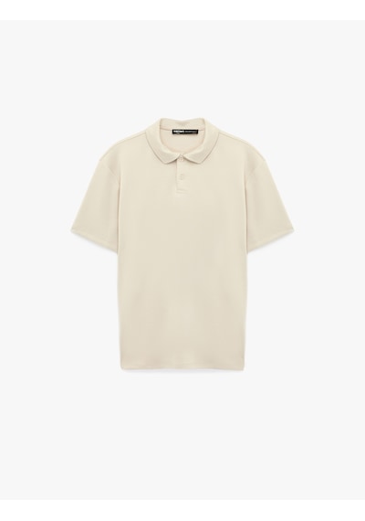 Koton Kısa Kollu Regular Fit Düğmeli Polo Yaka Tişört Bej 6sam10484mk Ekru