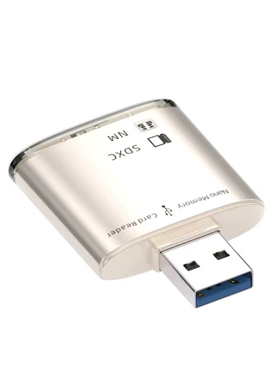 Alfais 6082 Usb 3.0 2 Port Hafıza Kartı Okuyucu Sd Sdxc Nm Çoklu Kart Dönüştürücü