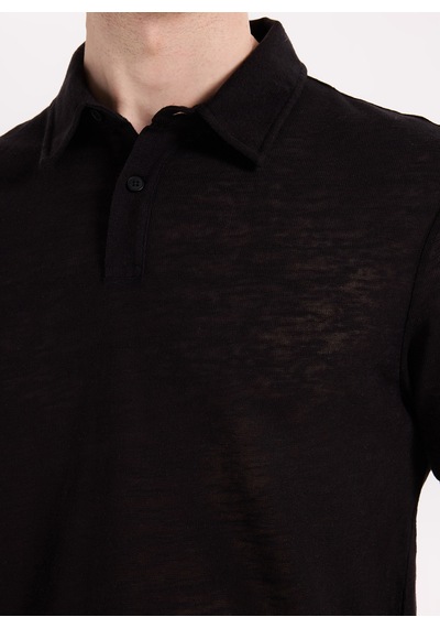 Fabrika Siyah Erkek Pamuklu Polo T-shirt F6sm-tst 2901