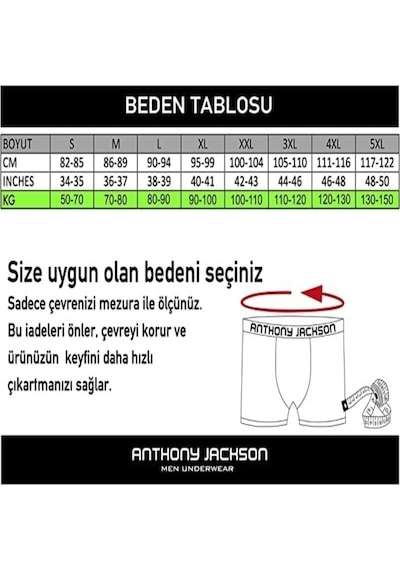 Anthony Jackson Douglas Likralı Premium Erkek Boxer 6'lı Kutu - Siyah