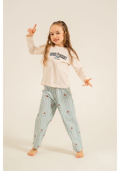 Arnetta Anne Kız Sweet Dreams Krem Uzun Kol Pijama Takım Ar3734-a-v1 Ar3734-a-v1