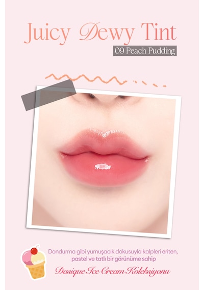 Dasique Yoğun Parlaklık Ve Canlı Renkler Sunan Kalıcı Tint Juicy Dewy Tint 09 Peach Pudding 09 Peach Pudding