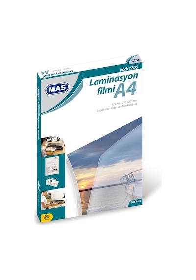 Mas Laminasyon Filmi 125 Mic. A4 100Lü