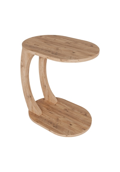Oval Safir Meşe C Sehpa Modern,hareketli Tekerlekli Yan Sehpa Salon, Ofis, Yatak Odası Kahverengi