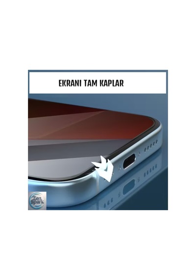 İphone 16 Pro Uyumlu Tam Kaplayan Hayalet Ekran Koruyucu Gizli Cam 9h Temperli Privacy