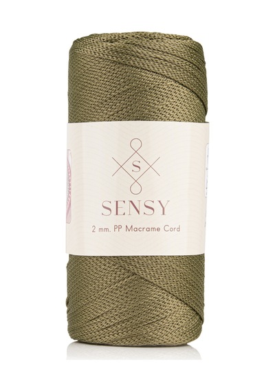 Sensy 2 Mm - 200 Gr Polyester Makrome Ipi Haki 230 M Polyester Makrome Ip Supla Ip Ve Çanta Ipliği