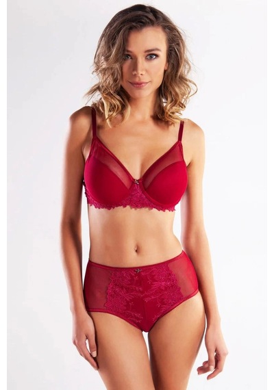 Gapara Big Size Plunge Bra, Şarap Rengi Konforlu Ve Şık Sütyen Çok Renkli