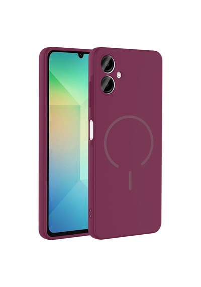 Zore Galaxy A06 Kılıf M-safe Şarj Özellikli Nvth Meta Kapak - Mürdüm