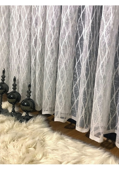 Evdepo Home Kullanıma Hazır Örme Tül Perde (541785485)