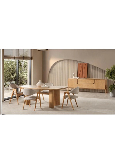 Lorenza Ahşap Sandalye Natural - Krem