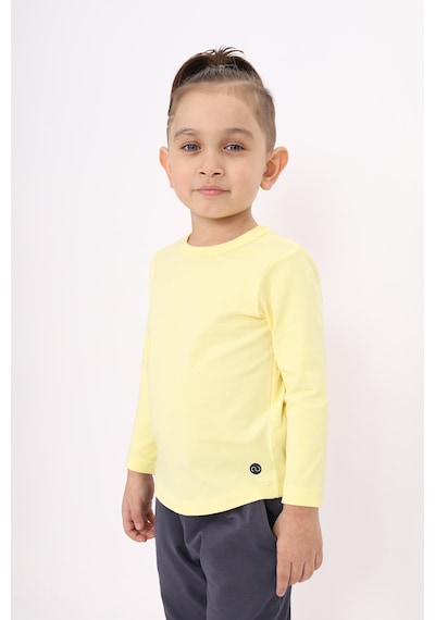 Toontoy Kids Toontoy Erkek Çocuk Baskılı Tişört Açık Sarı