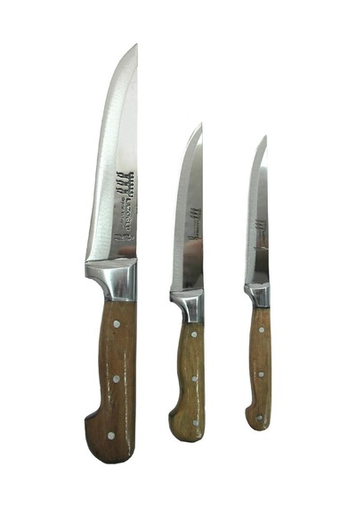 Sürmene 3 Lü Mutfak Bıçak Set Ahşap