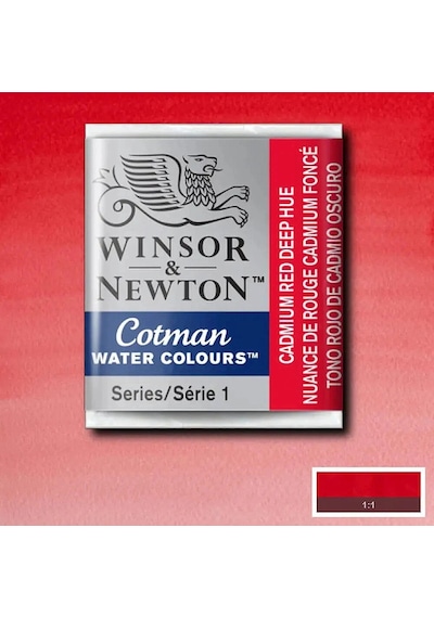 Winsor & Newton Cotman Yarım Tablet Sulu Boya 098 Cadmium Red Deep Hue Çok Renkli