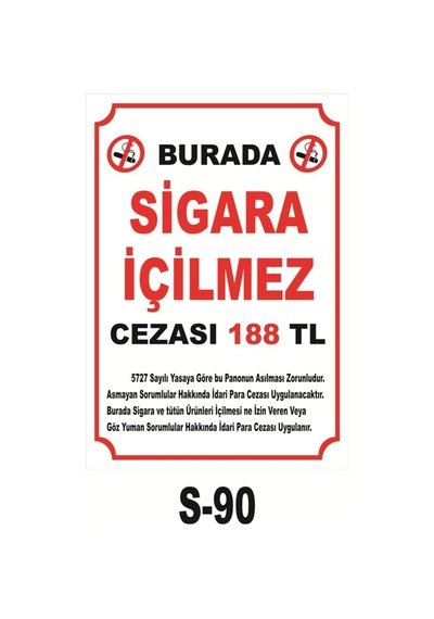 Iş Güvenliği Pvc Dekota Uyarı - Ikaz Levhası Sigara Içilmez (125510804)