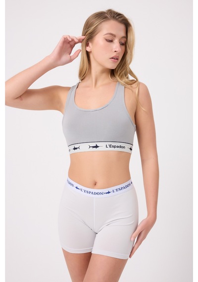 Athleshorts Yüksek Bel Kadın Uzun Boxer Şort-3267 Beyaz
