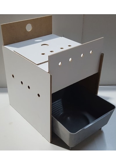 Muhabbet Yuvalik-çi̇ft Sürgülü - Plasti̇k Folluk -Ahşap Mdf Yuva