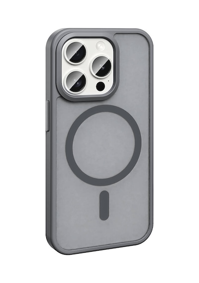 Apple Uyumlu iPhone 15 Pro Max Kılıf Magsafe Destekli Kamera Yükseltili Silikon Mat Parmak İzi Tutmayan Celikaksesuar Siyah