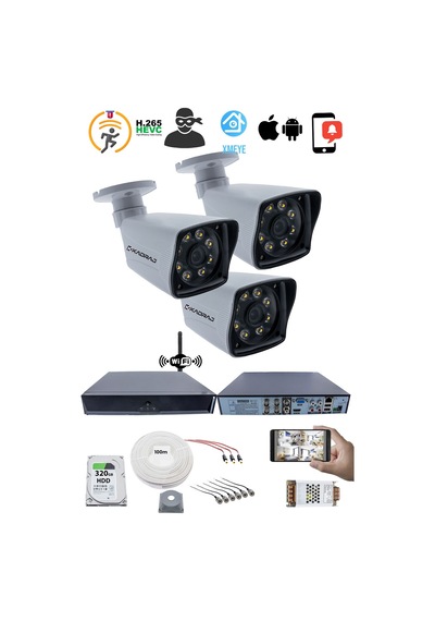 3 Kameralı Güvenlik Seti - 5mp Sony Seculens Kdj-3s-8w-kk-p-v1