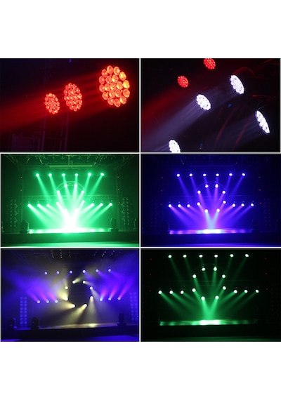 Dmx Pro 19x12W RGBW Moving Head Wash LED Sahne Işığı Zoom DMX Profesyonel Projektör