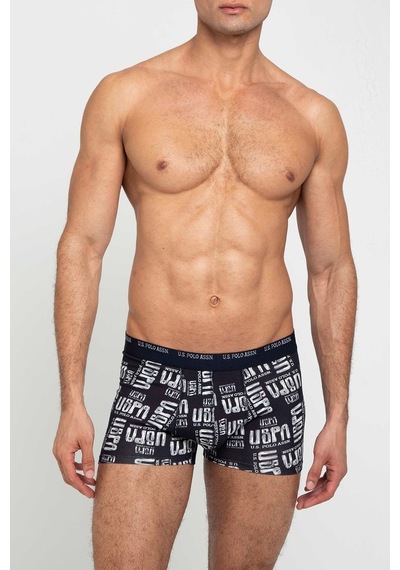 U.S. Polo Assn. Erkek Gri Melanj - Lacivert 2 Li Boxer 80350