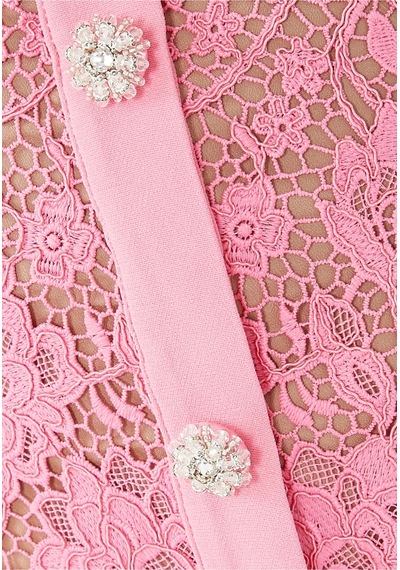 Self-portrait Self - Portrait Dantel Midi Etek Pembe