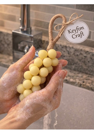 Keyfim Craft El Yapımı Sarı Üzüm Tanesi Tasarımlı Banyo Ve Dekoratif Sabun Doğal