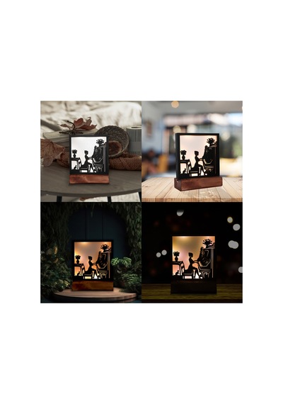 Işıklı Kişiselleştirilmiş Dekoratif Piyano Çalan Kız Gece Lambası Sarı - 746651139 Sarı