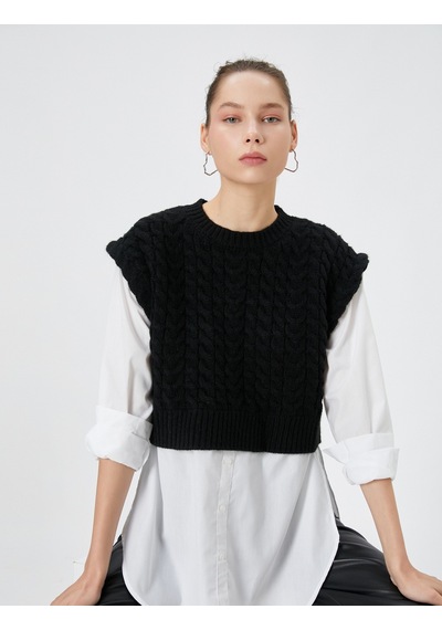 Koton Triko Süveter Detaylı Tunik Çift Kumaş Uzun Kollu Yuvarlak Yaka Siyah 4wal60004ht 4WAL60004HT999 Siyah Koton Triko Süveter Detaylı Tunik Çift Kumaş Uzun Kollu Yuvarlak Yaka Siyah 4wal60004ht 4WAL60004HT999 Siyah