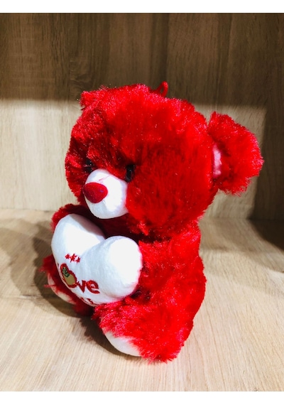 Peluş Ayı Seni Seviyorum Yazılı I Love You Kırmızı Karışık