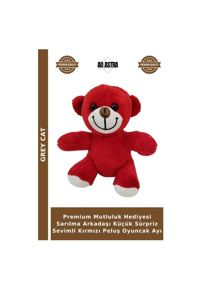 Premium Mutluluk Hediyesi Sarılma Arkadaşı Küçük Sürpriz Sevimli Kırmızı Peluş Oyuncak Ayı Çok Renkli
