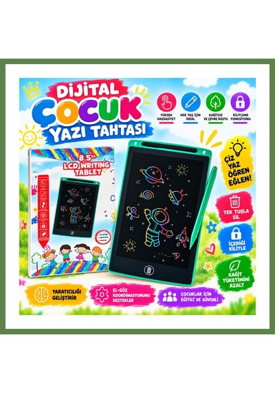 Bezos Tg-4022-833 Dijital Çocuk Yazı Tahtası Hb006 Çok Renkli