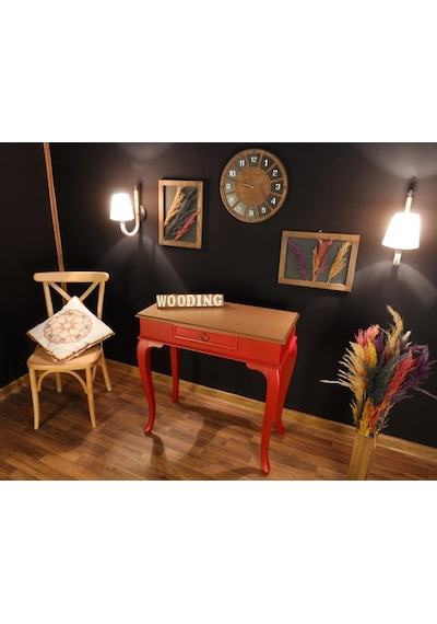 Wooding 80 Cm Çekmeceli Masif Kırmızı Naturel Dresuar (548586426) Kırmızı