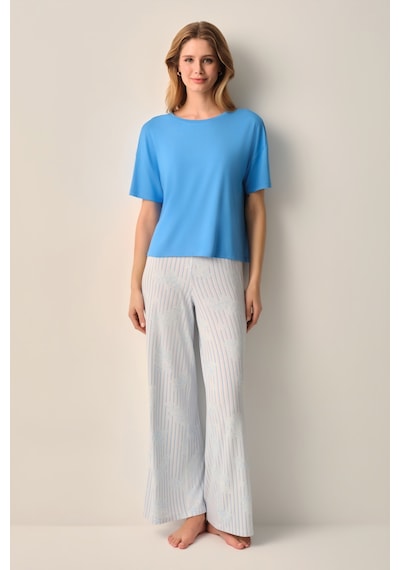 Suwen Lady Pijama Takımı Sh26611660348 Mavi