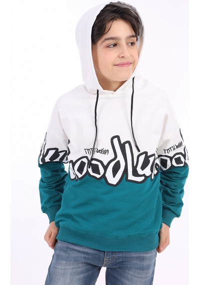 Toontoy Erkek Çocuk Baskılı Sweatshirt Petrol Mavi