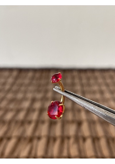 Yüksek Kalite G23 Titanium Kırmızı Parlak Zirkon Taşlı Titanyum Göbek Piercingi Taş 10mm DUMMY 236120573 429