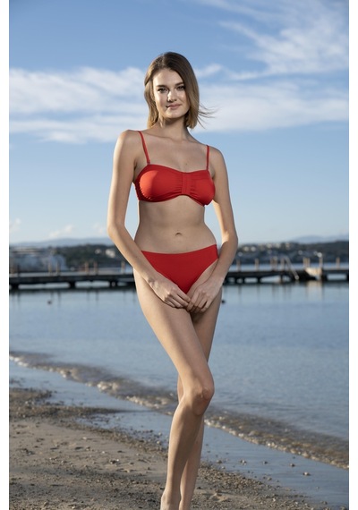 Estiva Luplu Straplez Bikini Takımı - Bordo